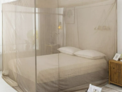 Pure Silver Fiber Mesh Bed Canopy